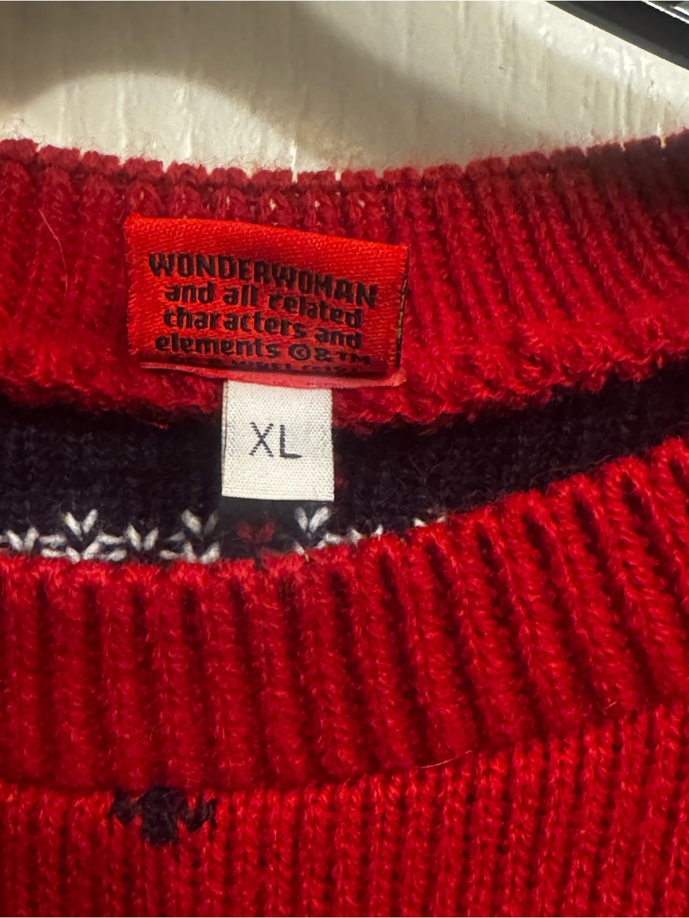 Wonder Woman Crewneck Sweater - Red, Black & Yellow - Picture 6 of 6